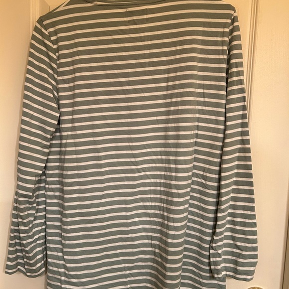 NWT Alice Walk Green Striped Long Sleeve Tee, Large - Picture 2 of 5